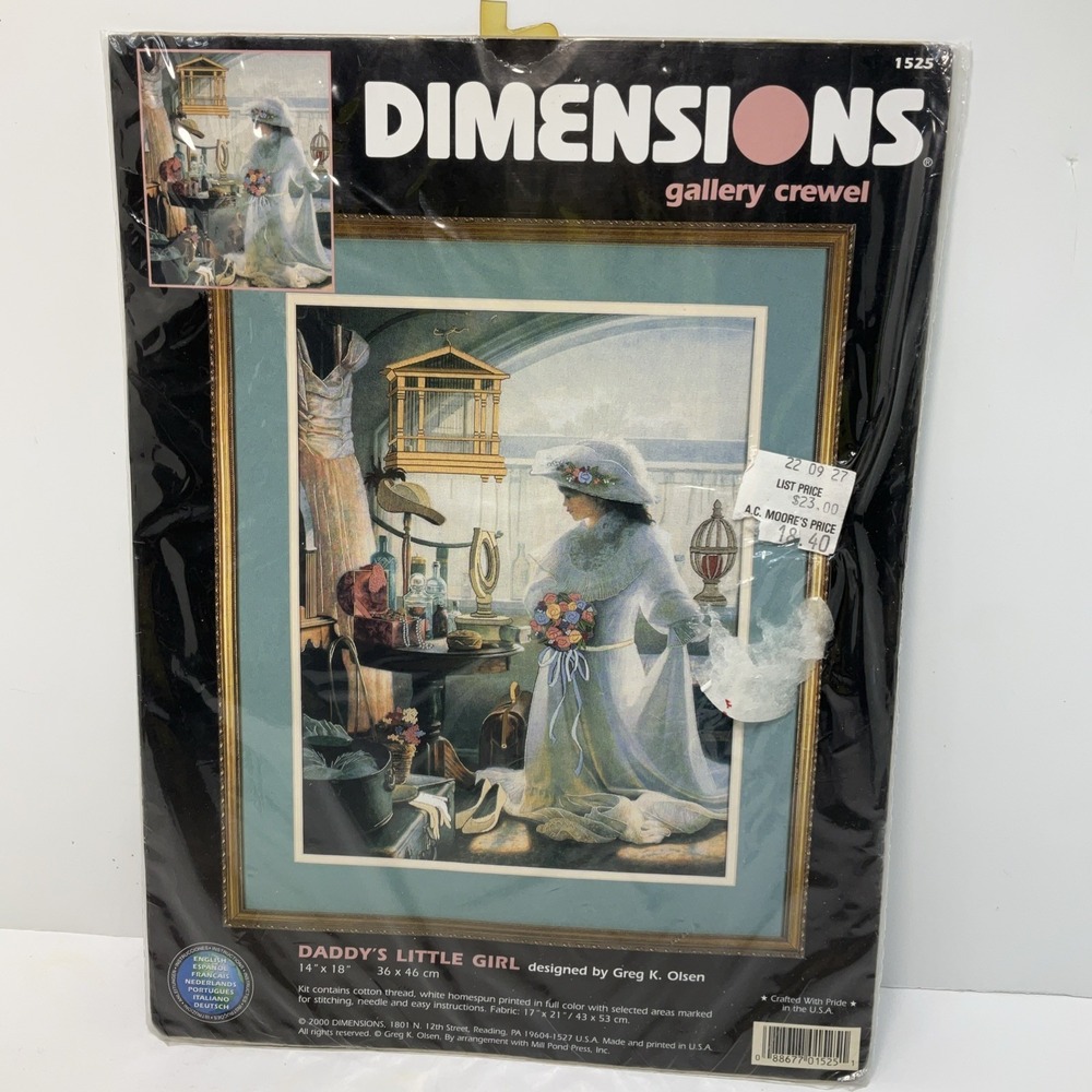 Vintage Dimensions Crewel‎ Embroidery Kit Daddy's Little Girl Greg K Olsen #1525